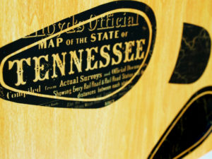 "TN Official" DETAIL (10"x20"x2" xerography & acrylic on wood) by R.L. Gibson